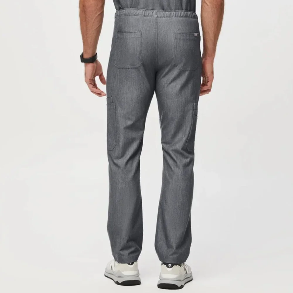 Figs Men's 'Cairo' Cargo Scrub Pants in 'Graphite' Gray/Green Size Large